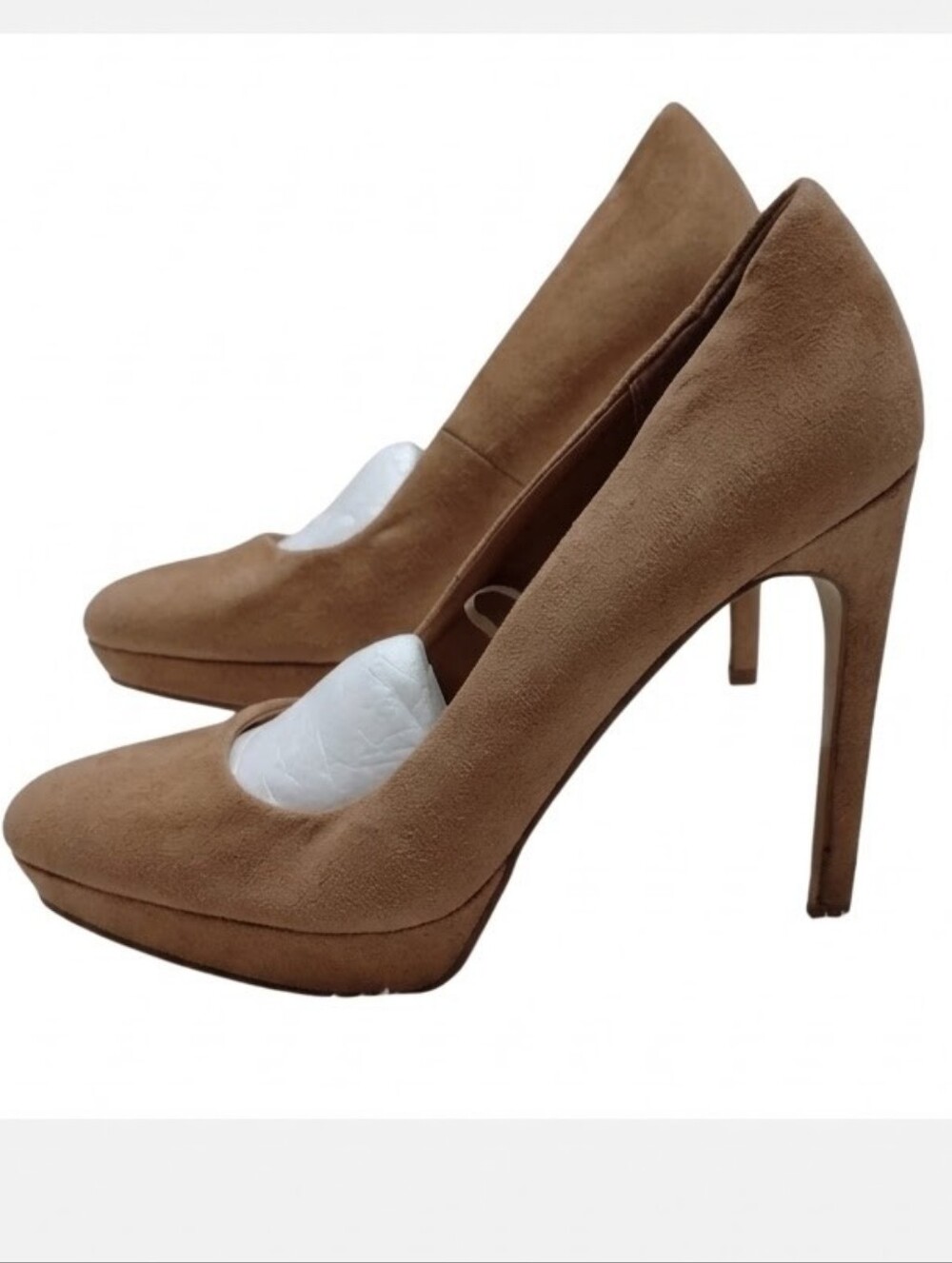 Forever 21 women Beige  Faux Suede   Stilletto  High Heels Shoes Sz 8